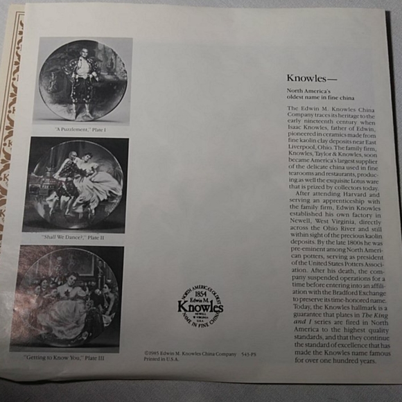 Knowles China Plate "We Kiss in a Shadow" Plate - Picture 8 of 11